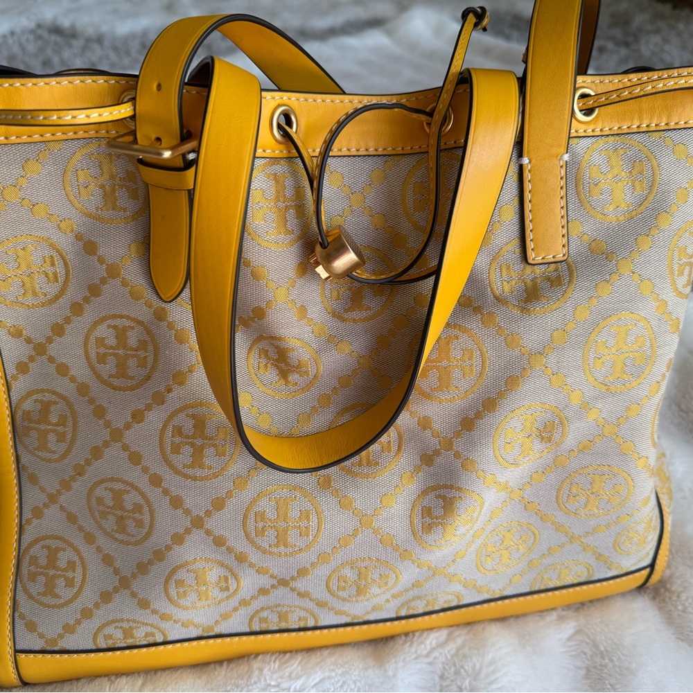 Tory Burch Yellow and Beige Tote